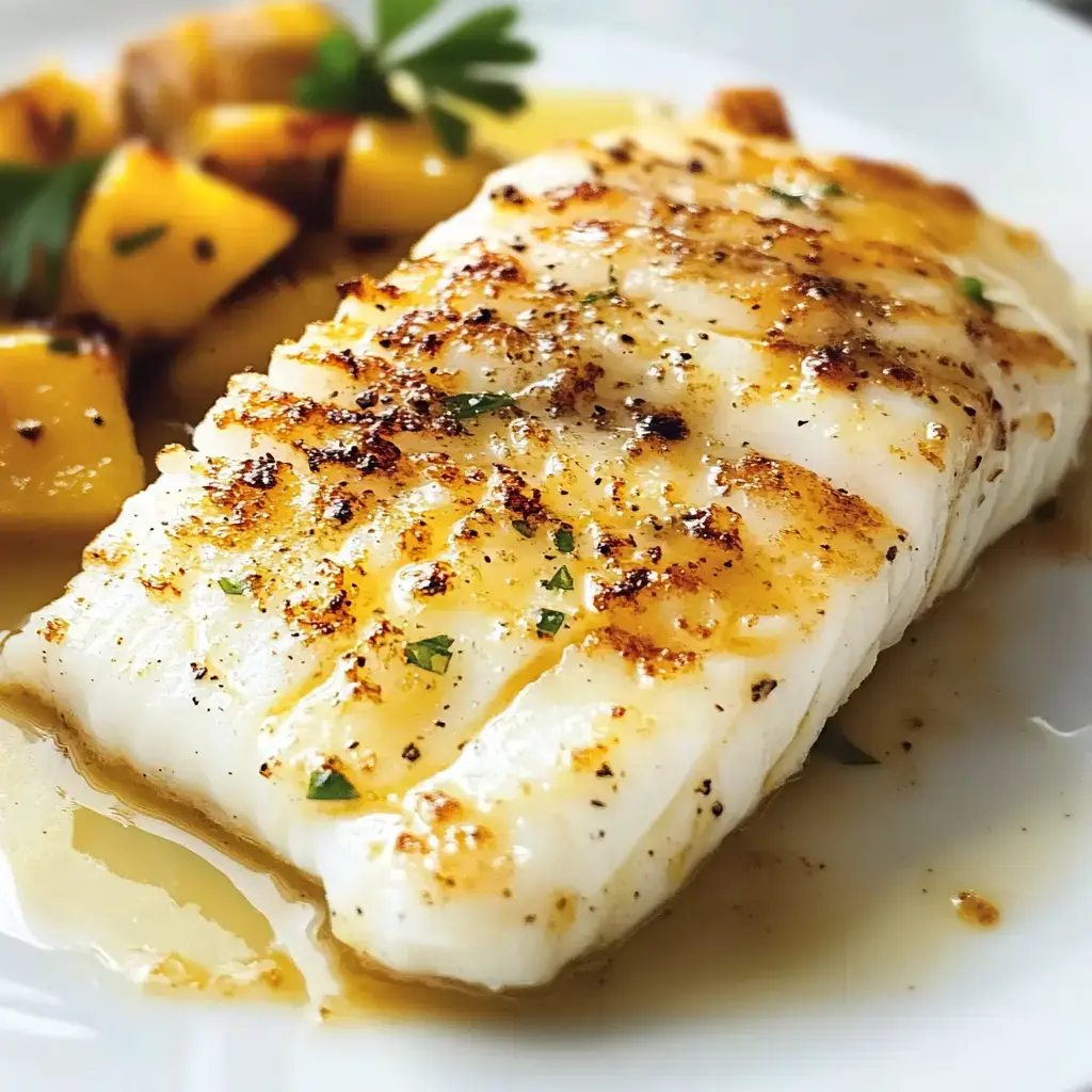 A perfectly crispy piece of sea bass plated with fresh herbs and lightly roasted squash slices.
