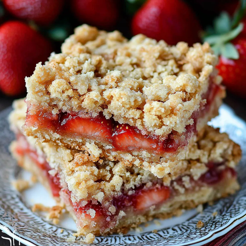 Strawberry Oat Crumb Bars
